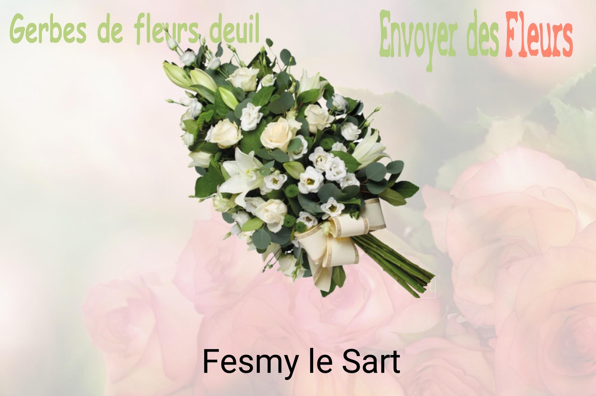 Gerbe de fleurs de deuil livrée à Fesmy-le-Sart